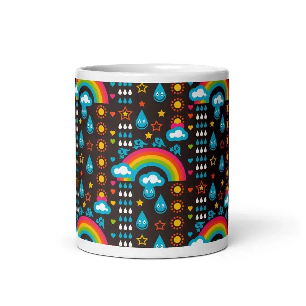 Mug - RAINBOWPHANT brown - Rainbows and elephants print
