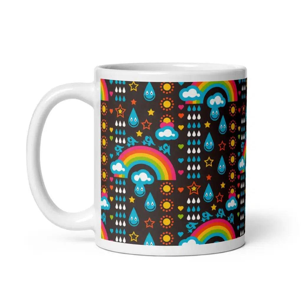 Mug - RAINBOWPHANT brown - Rainbows and elephants print 11oz