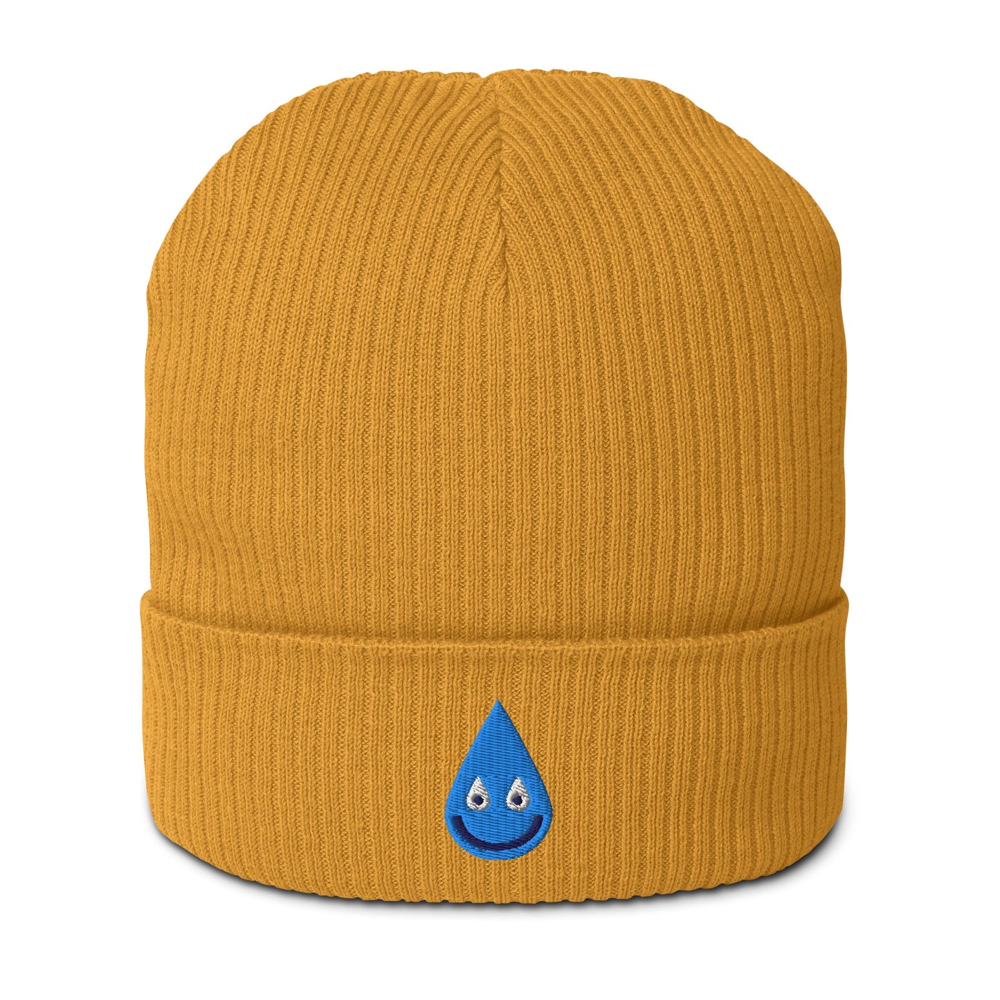 Beanie - RAINBOWPHANT drop - Rainbows and elephants print Mustard Yellow