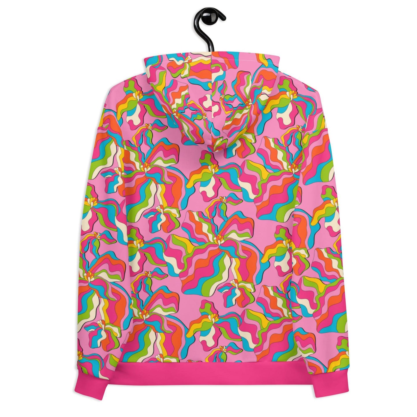 Hoodie - SASSY IRIS pink - Bold iris flower print
