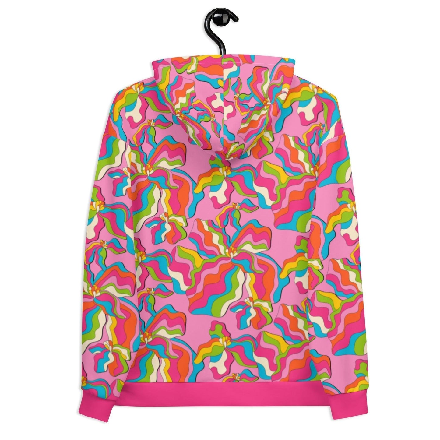Hoodie - SASSY IRIS pink - Bold iris flower print