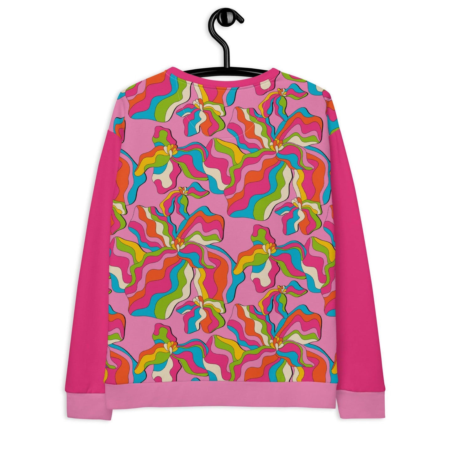 Sweatshirt - SASSY IRIS pink - Bold iris flower print