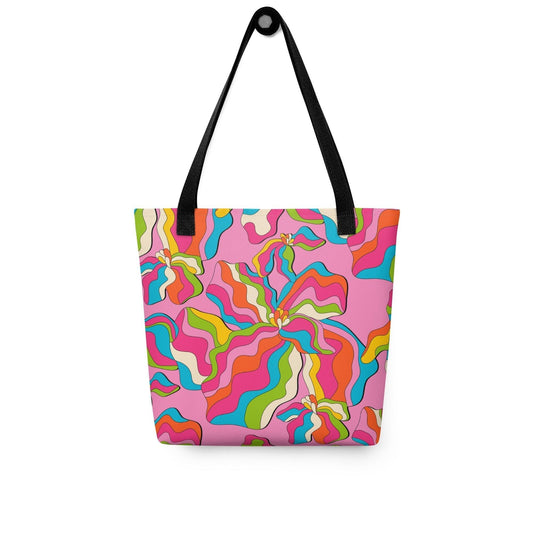 Tote bag - SASSY IRIS pink - Bold iris flower print Default Title