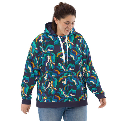 Hoodie - SASSY IRIS purple - Bold iris flower print