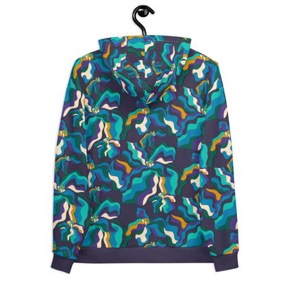 Hoodie - SASSY IRIS purple - Bold iris flower print