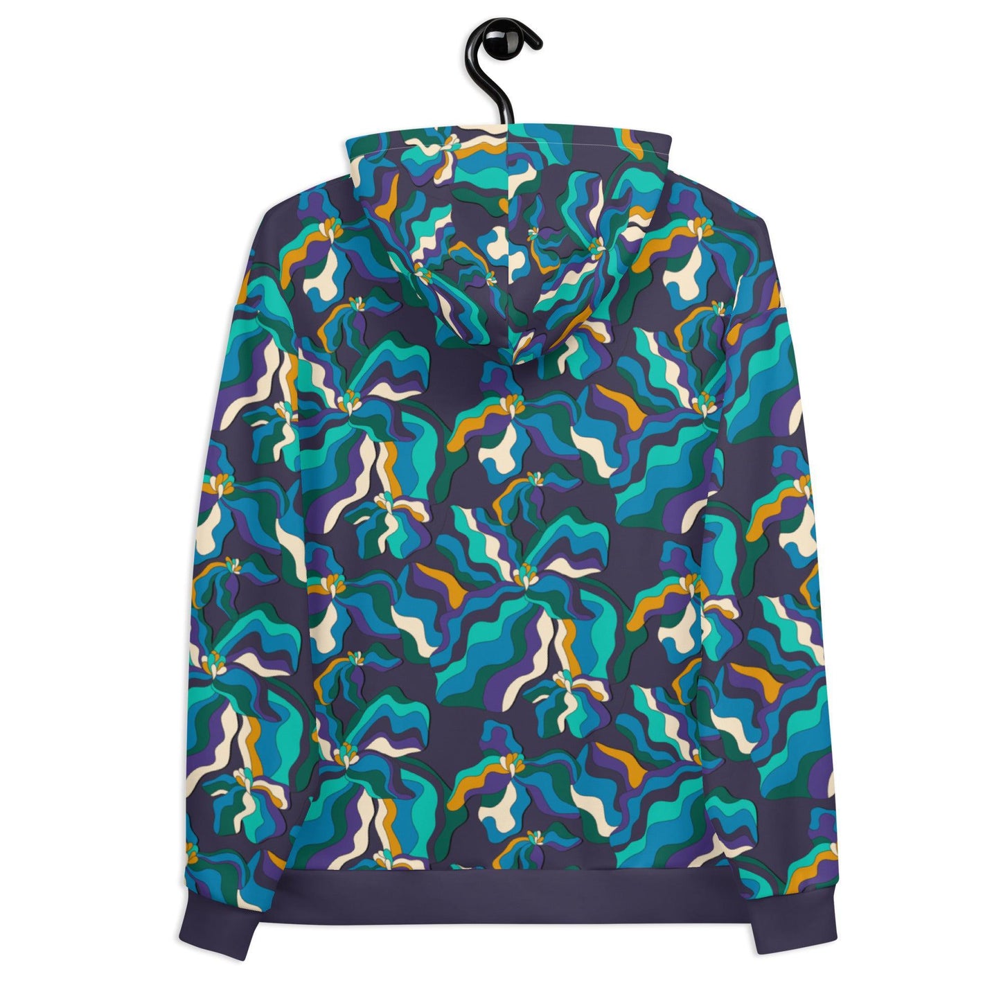 Hoodie - SASSY IRIS purple - Bold iris flower print