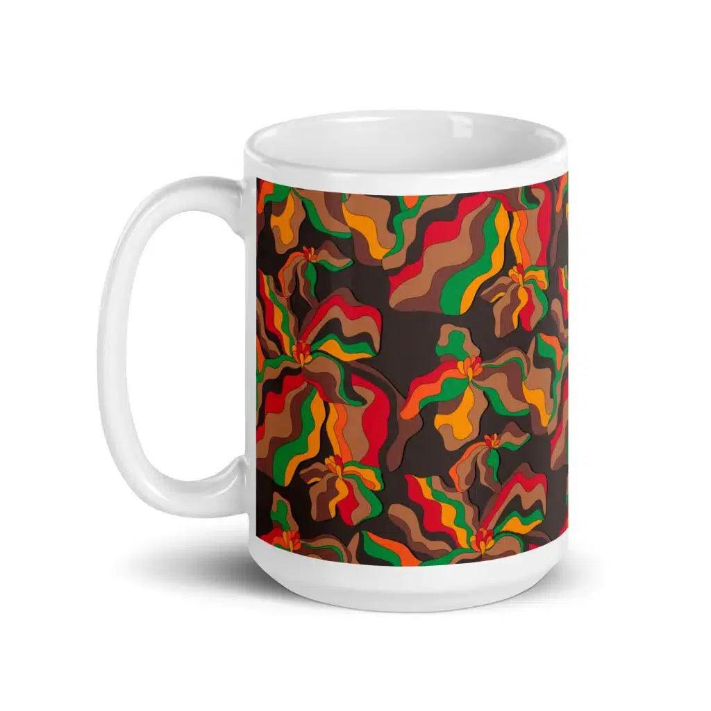 Mug - SASSY IRIS retro - Bold iris flower print