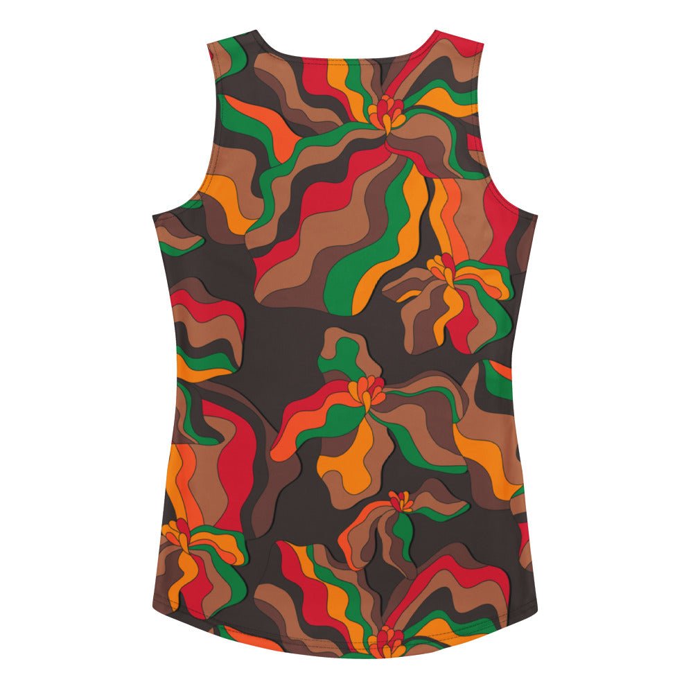 Tank top - SASSY IRIS retro - Bold iris flower print XL