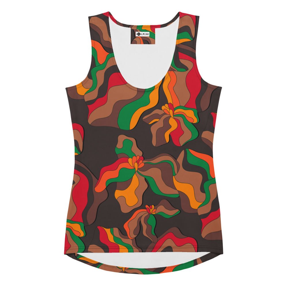 Tank top - SASSY IRIS retro - Bold iris flower print