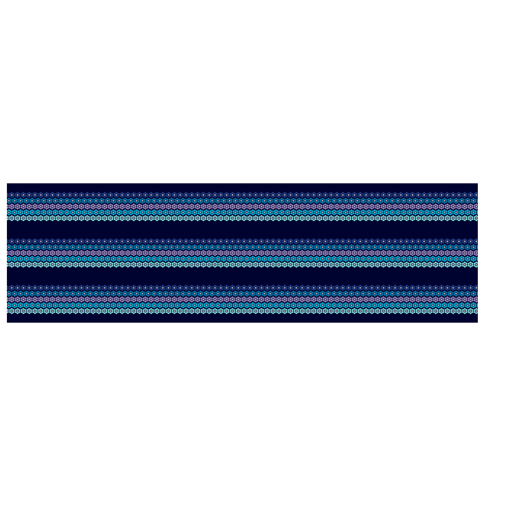Scarf - PEACOCK BLOOM mystic blue - Vibrant bloom stripe print