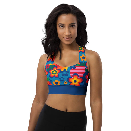 Sports Bra - APPLEMANIA blue - Fun Apple Print