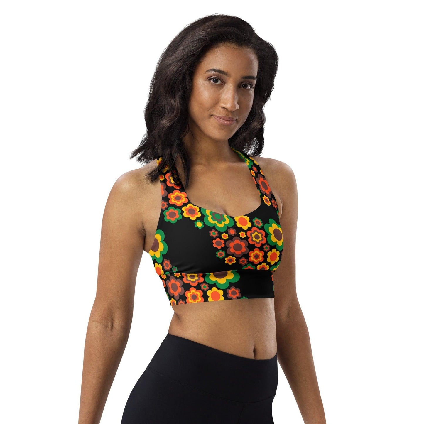 Sports bra - FLORA FOREVER retro - Floating flower print
