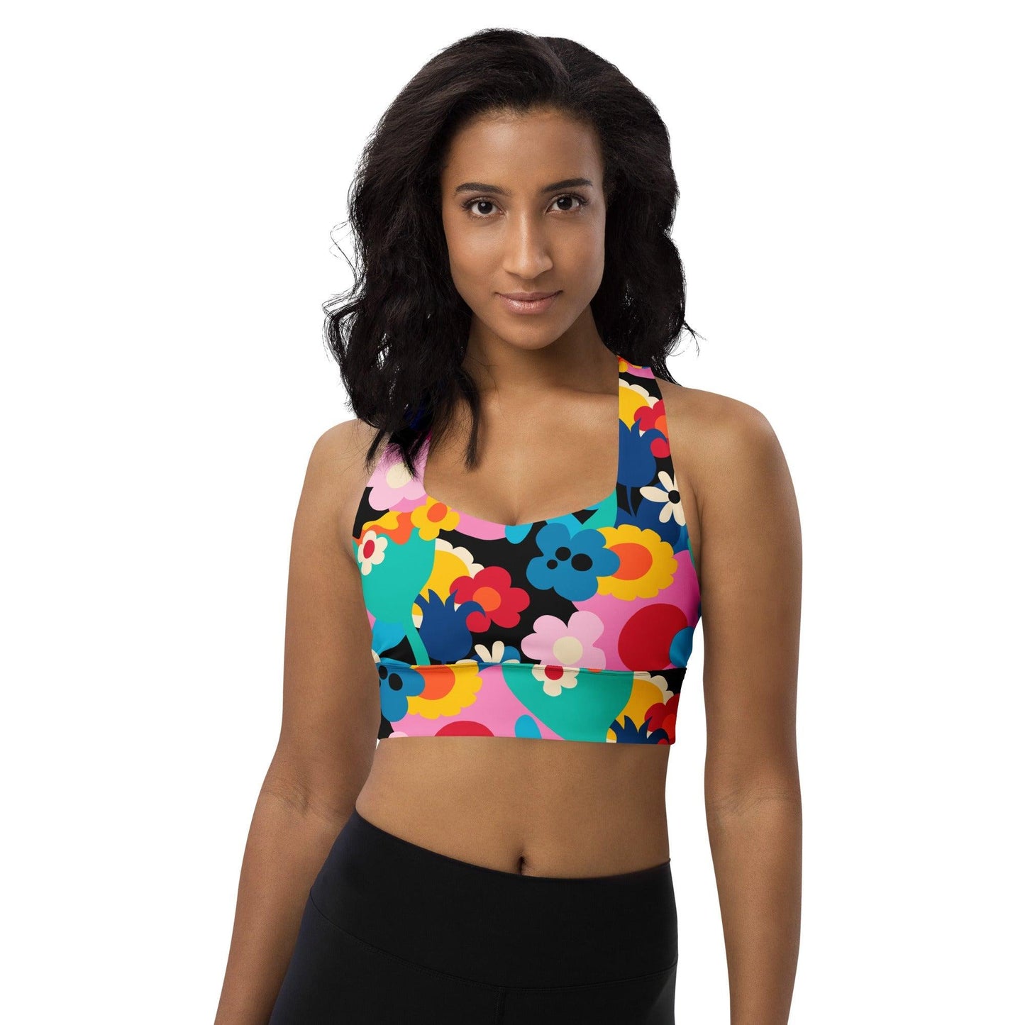 Sports bra - FLORALEI - Artsy flower print 3XL