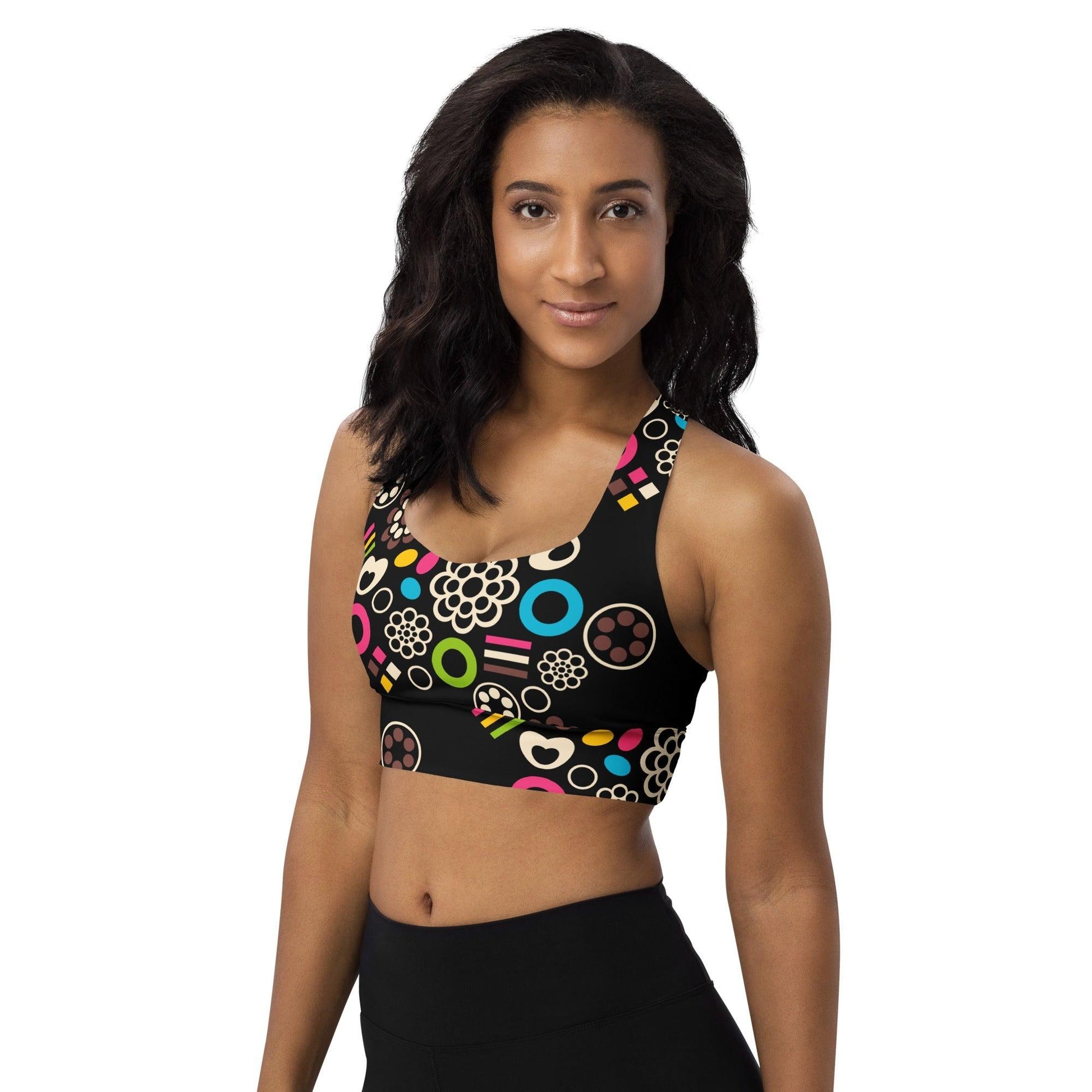 Sports bra - FOREVER SWEET - Colorful candy mix print