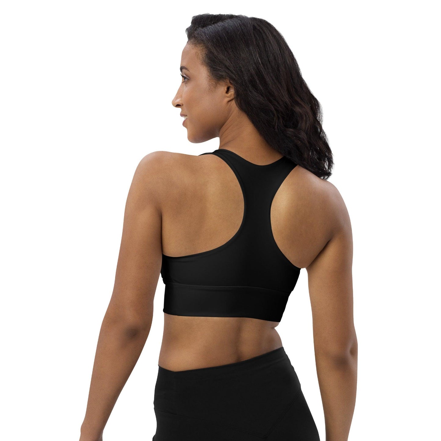 Sports bra - UNIQUE (just unicorns) black - Unicorns and rainbows print