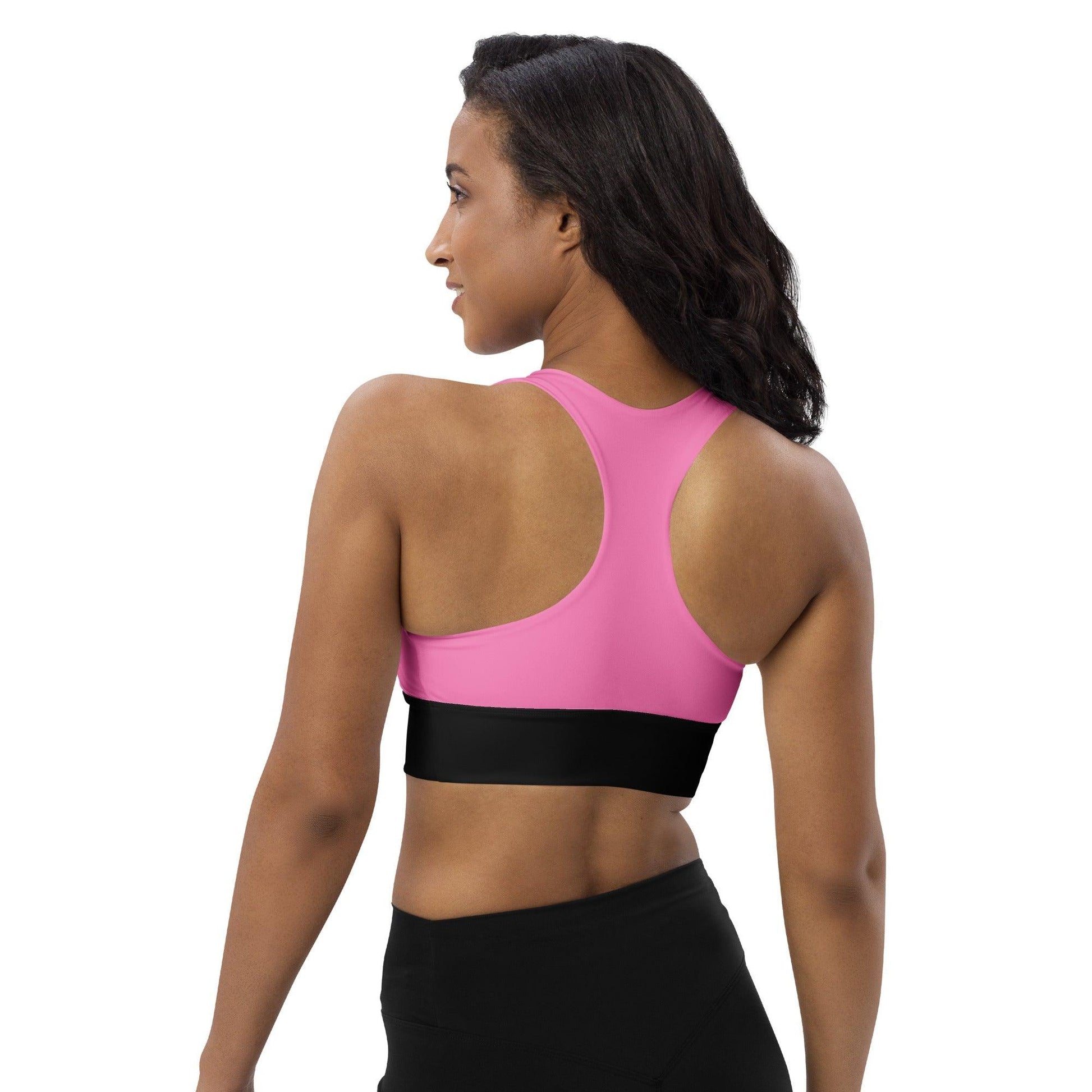 Sports bra - UNIQUE (just unicorns) pink - Unicorns and rainbows print