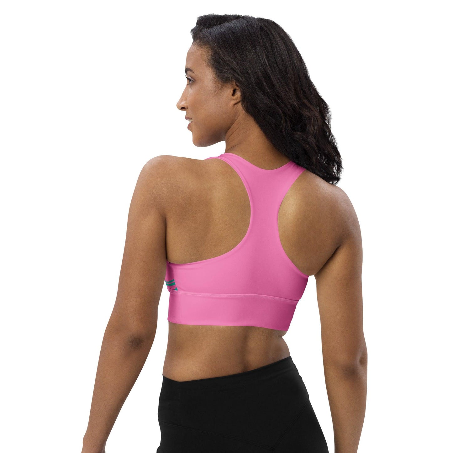 Sports bra - ENERGY WAVES pink mint - Wavy stripe print