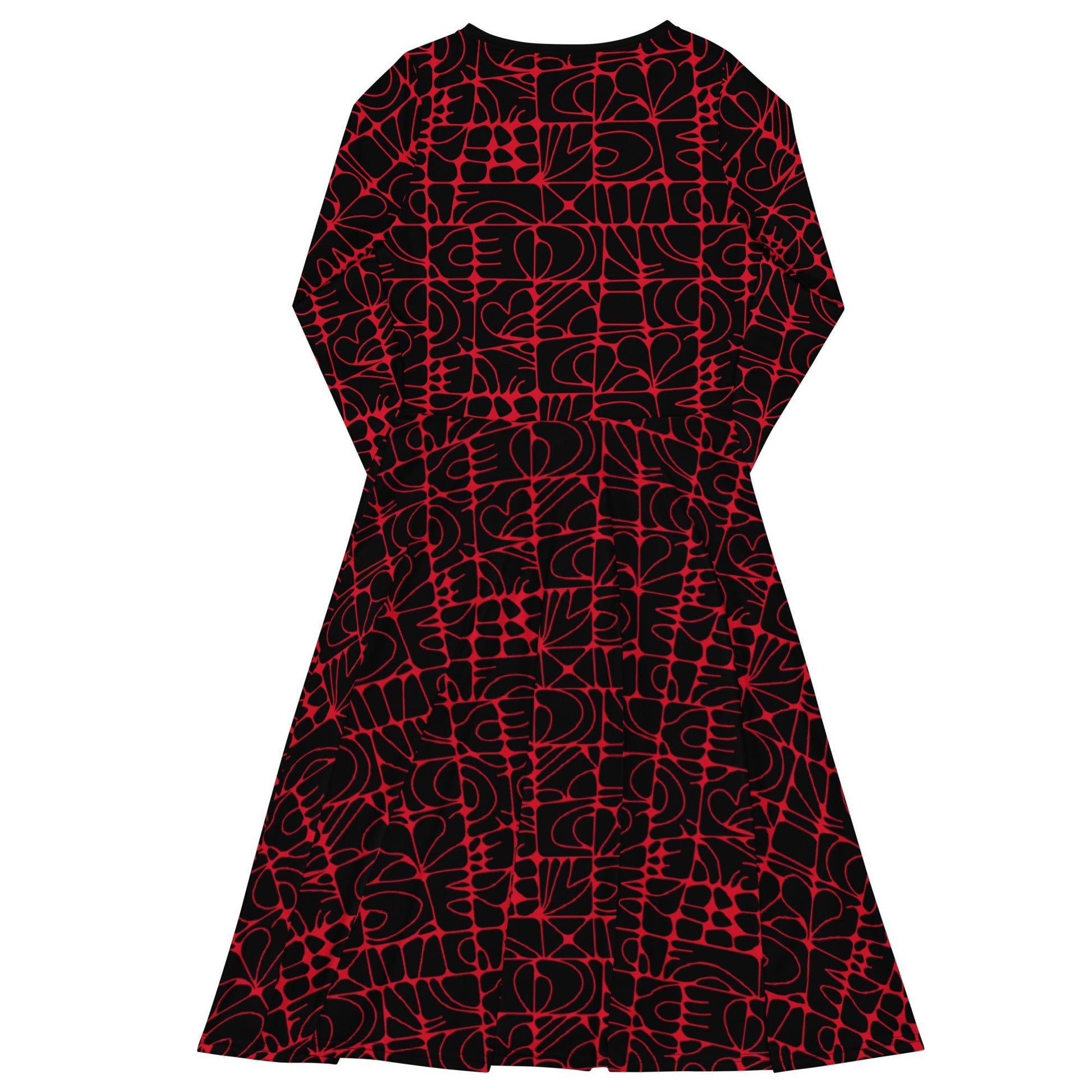 Midi dress - STONE SPIRIT black red - Graphic stone shapes print