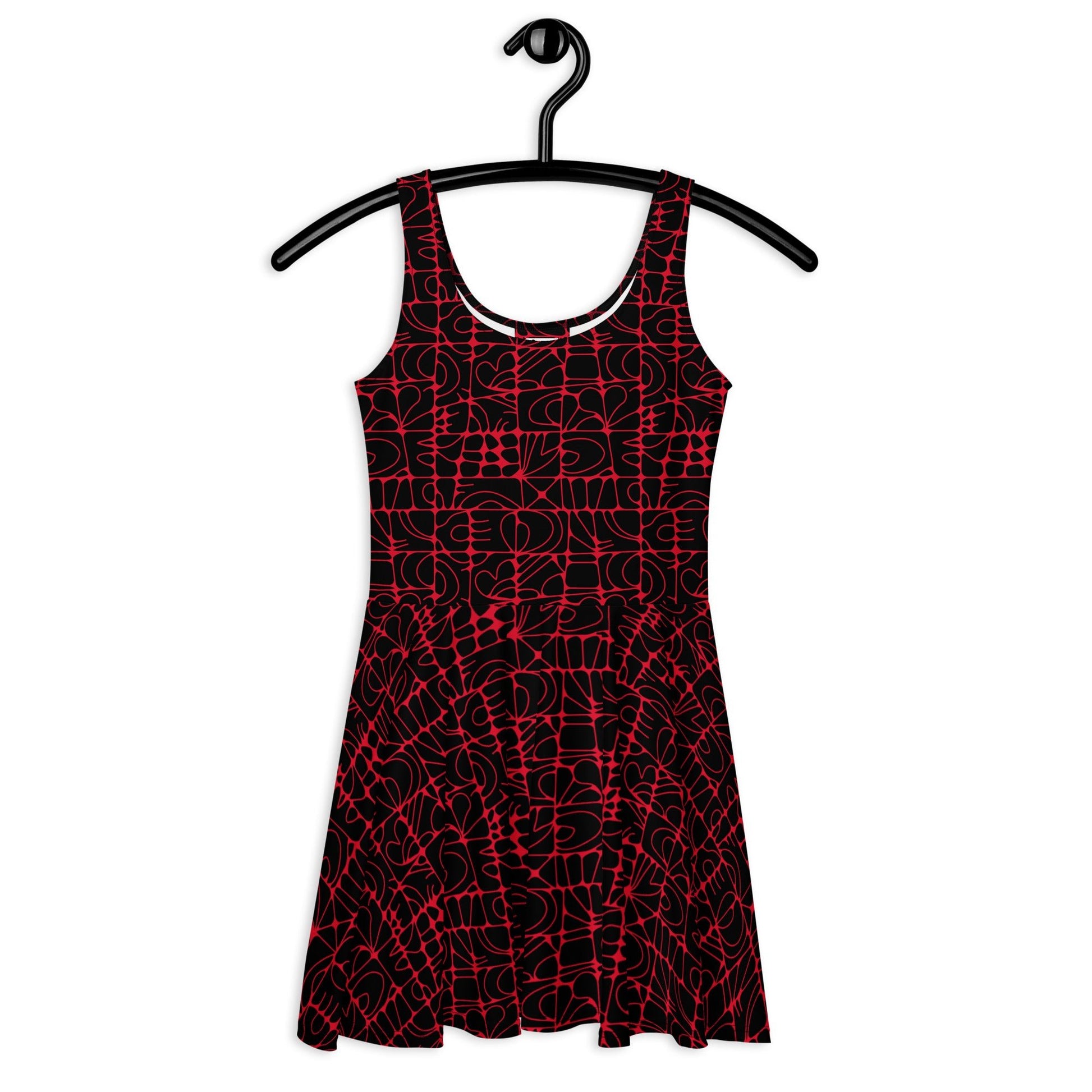 Skater dress - STONE SPIRIT black red - Graphic stone shapes print 3XL