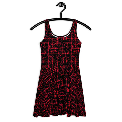 Skater dress - STONE SPIRIT black red - Graphic stone shapes print 3XL