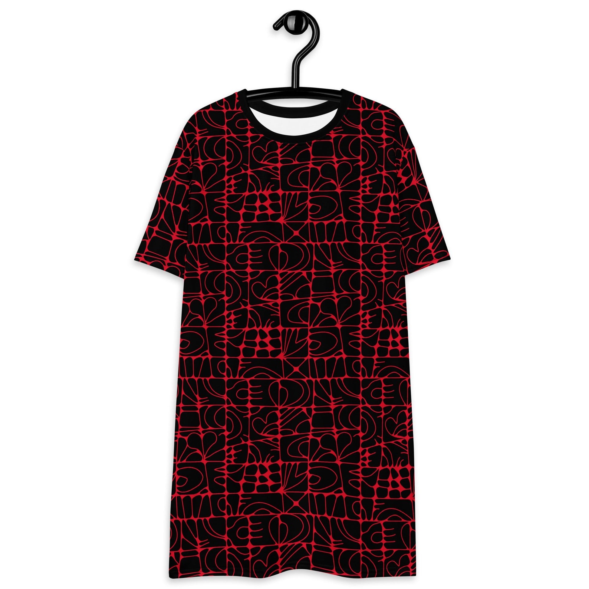 T-shirt dress - STONE SPIRIT black red - Graphic stone shapes print 6XL