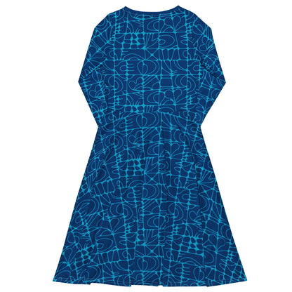 Midi dress - STONE SPIRIT blue - Graphic stone shapes print