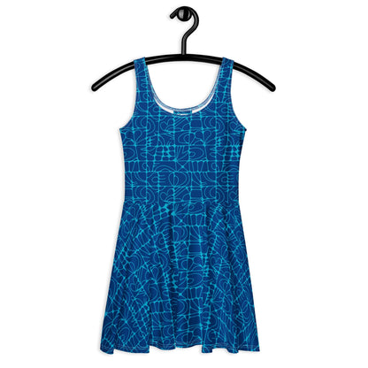 Skater dress - STONE SPIRIT blue - Graphic stone shapes print 3XL