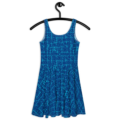 Skater dress - STONE SPIRIT blue - Graphic stone shapes print
