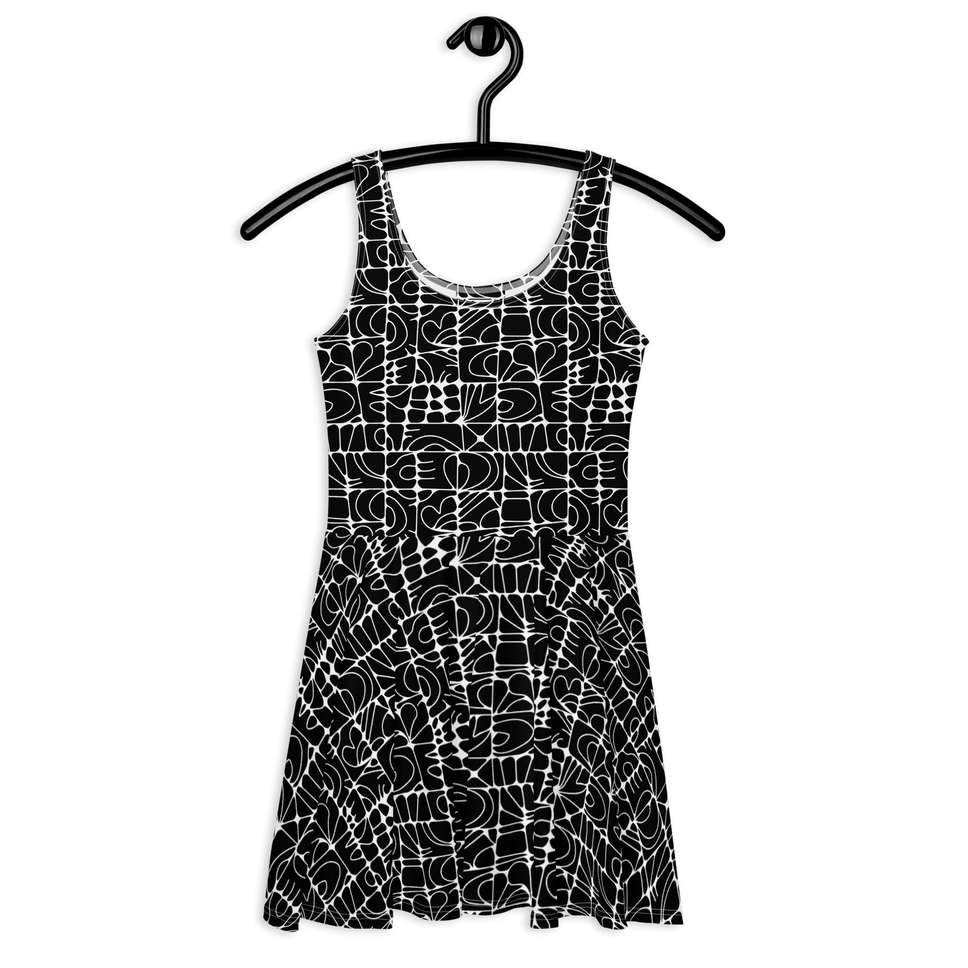 Skater dress - STONE SPIRIT bw - Graphic stone shapes print 3XL