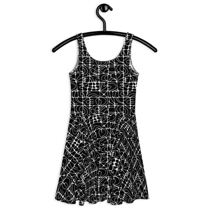 Skater dress - STONE SPIRIT bw - Graphic stone shapes print