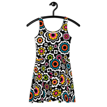 Skater dress - SUGAR BLOOM - Playful candy flowers print 3XL