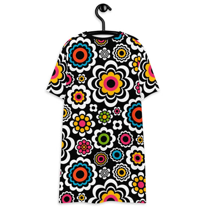 T-shirt dress - SUGAR BLOOM - Playful candy flowers print