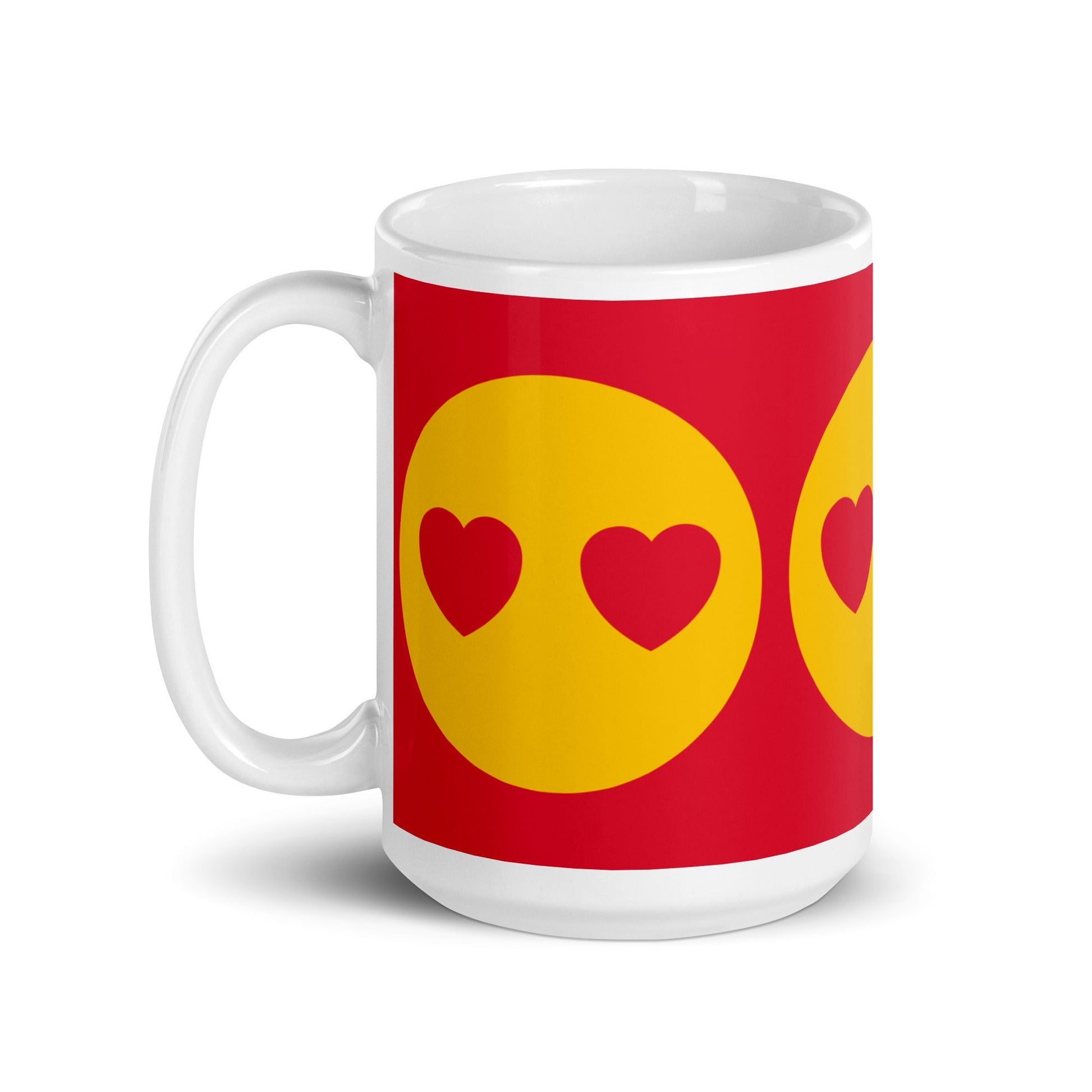 Mug - SUPERHAPPY :) - Sunshine and hearts print