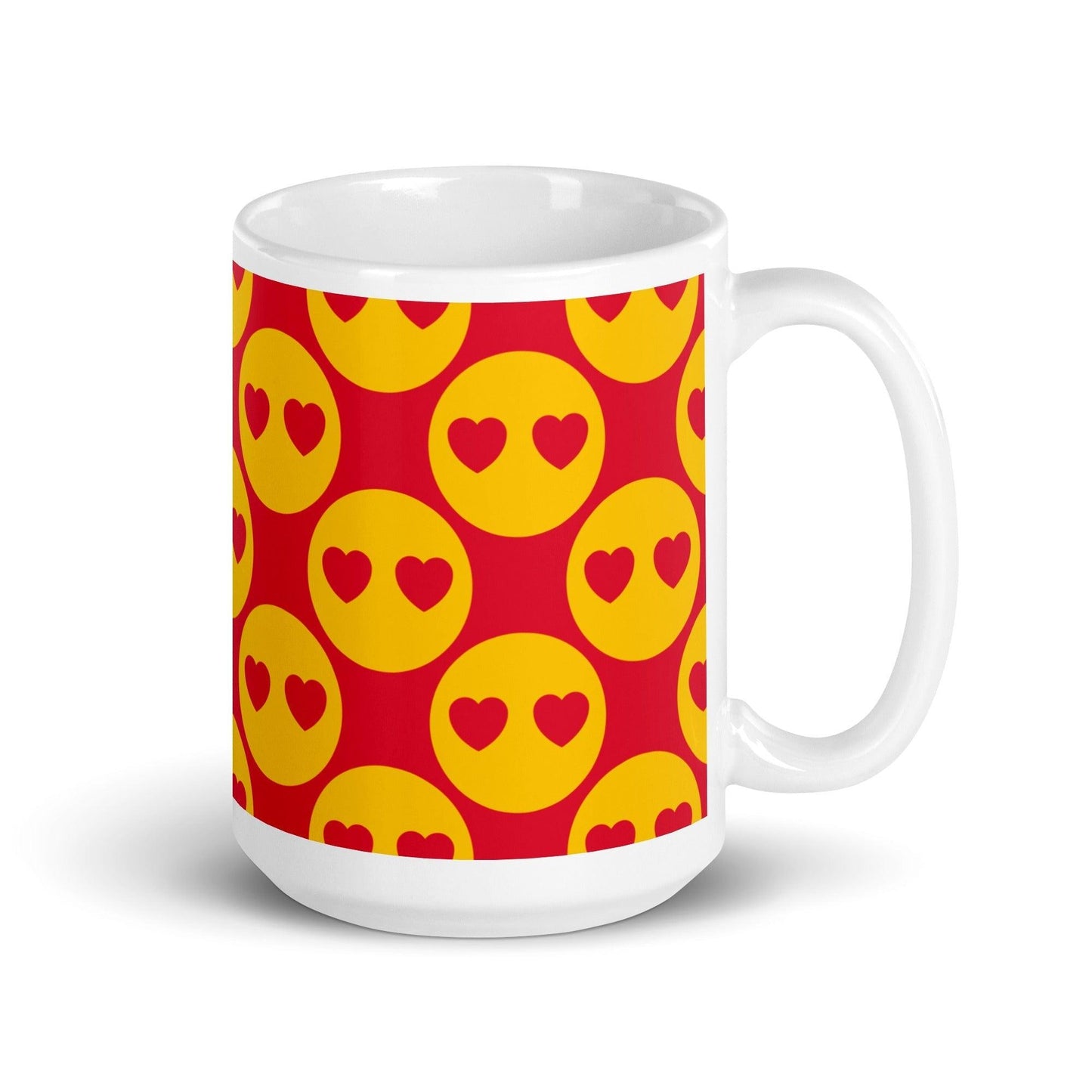 Mug - SUPERHAPPY - Sunshine and hearts print 15 oz