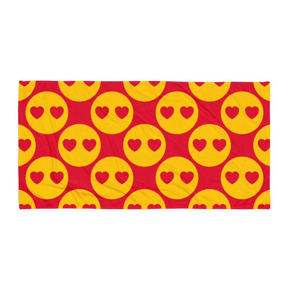 Towel - SUPERHAPPY - Sunshine and hearts print