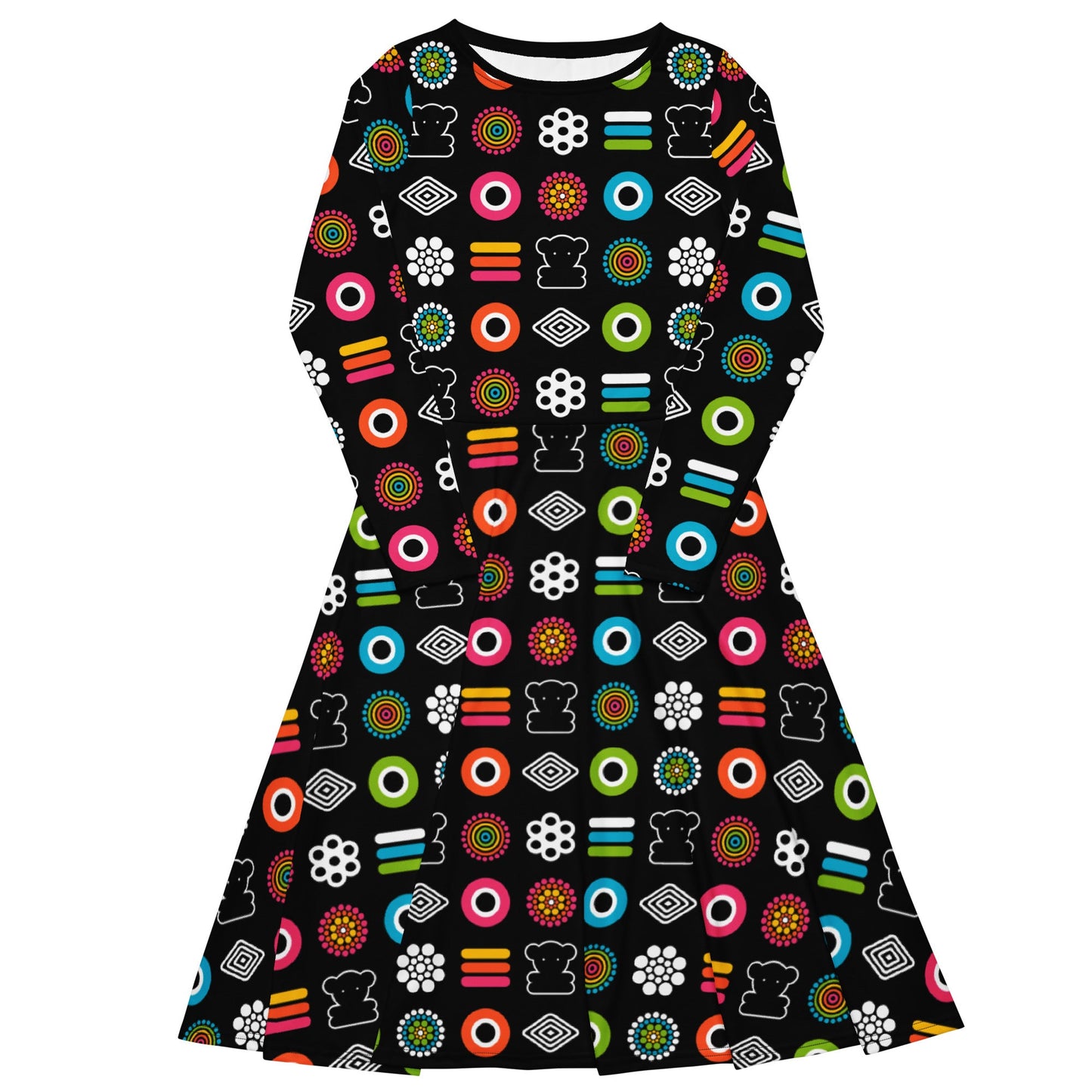 Midi dress - SWEET CANDY - Colorful candy print 6XL