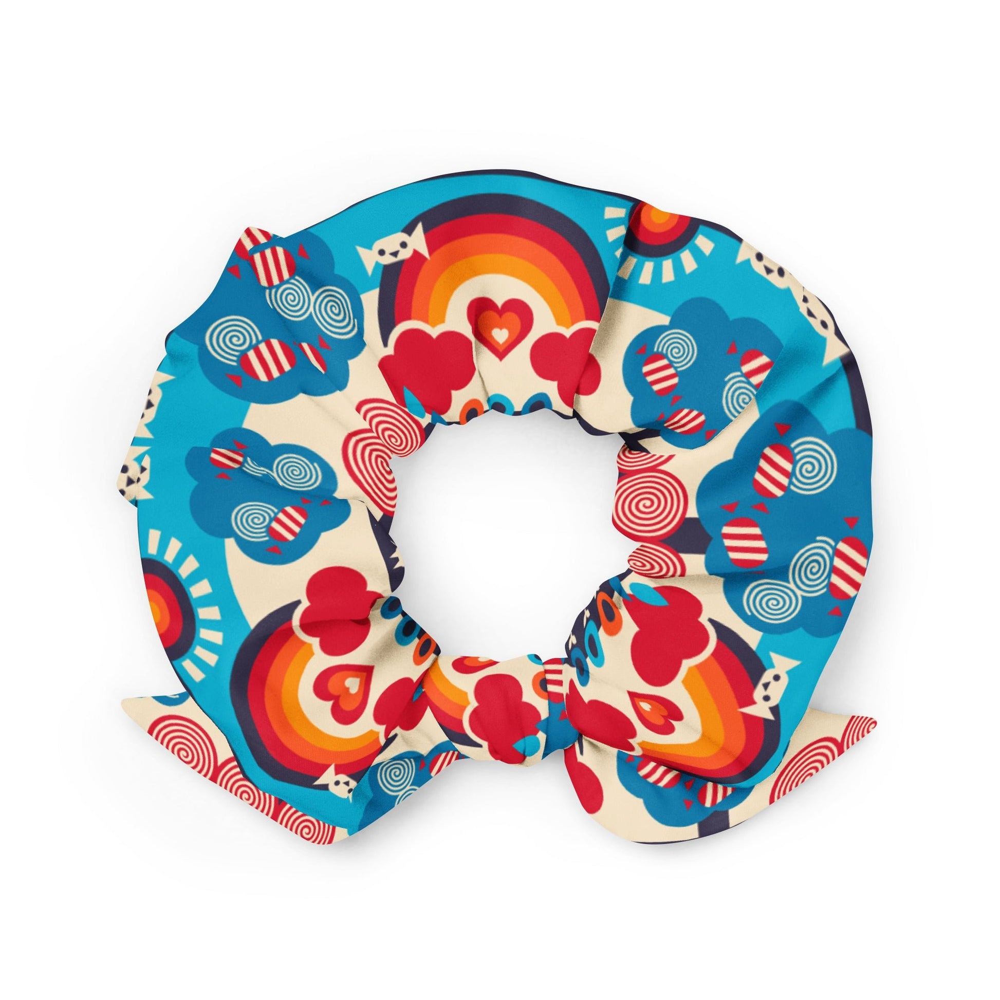 Scrunchie - SWEET DAYS blue - Vintage candy print