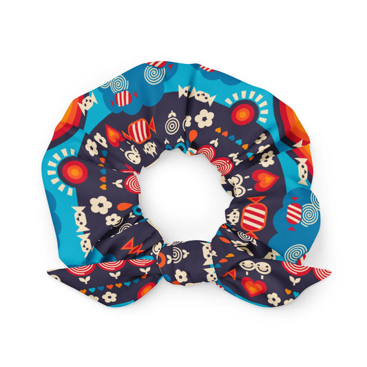 Scrunchie - SWEET DAYS blue - Vintage candy print Default Title