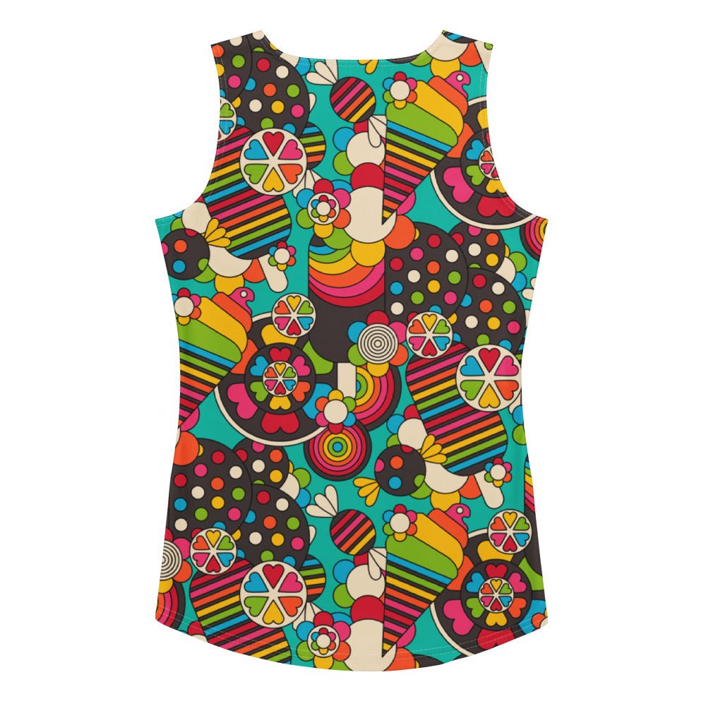 Tank top - SWEET FREAK mint - Playful sweet treats print XL
