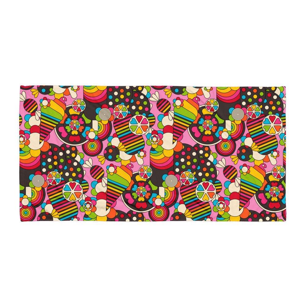 Towel - SWEET FREAK pink - Playful sweet treats print