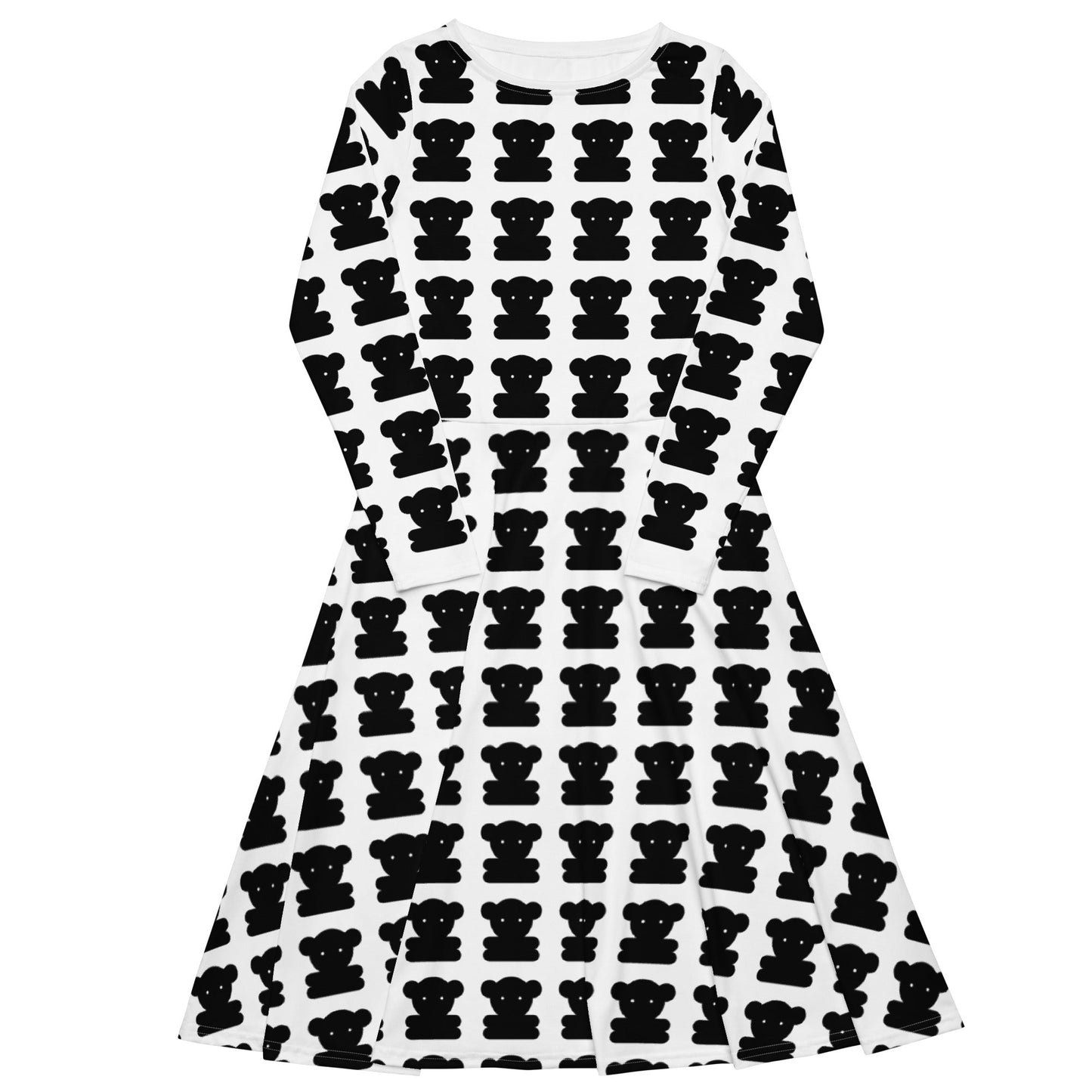 Midi dress - SWEET TEDDY bw - Cute teddy bear print 6XL