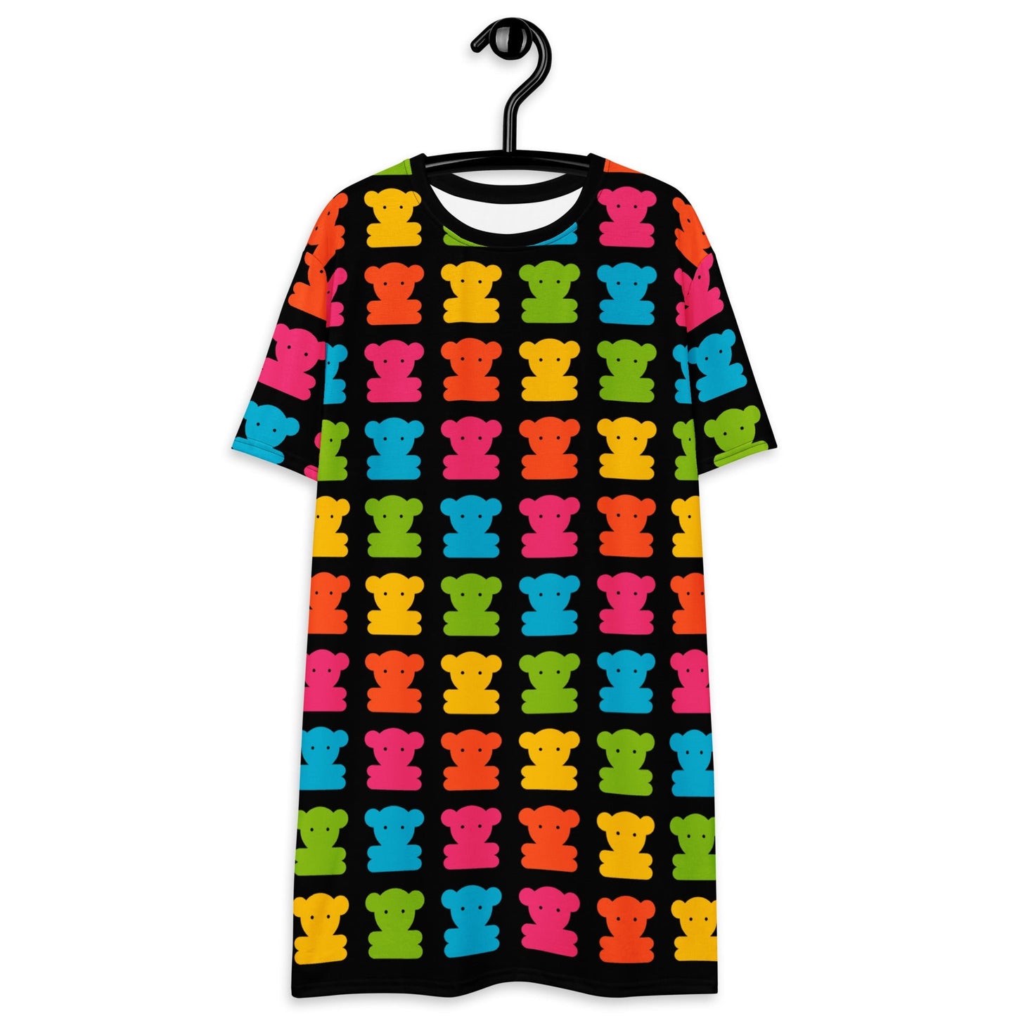 T-shirt dress - SWEET TEDDY happy black - Cute teddy bear print 6XL