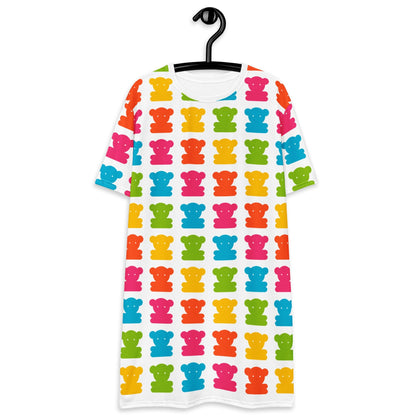T-shirt dress - SWEET TEDDY happy white - Cute teddy bear print 6XL