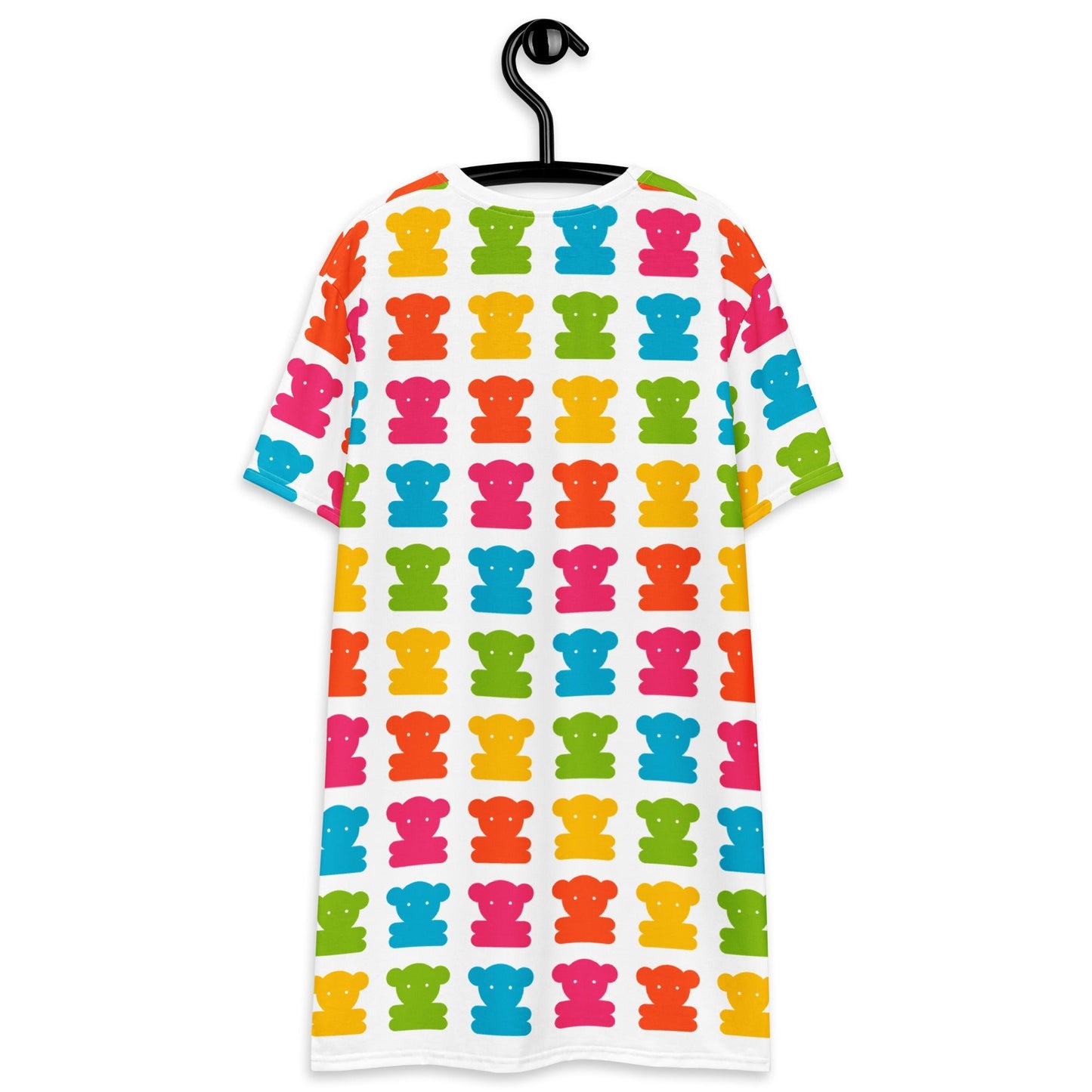 T-shirt dress - SWEET TEDDY happy white - Cute teddy bear print