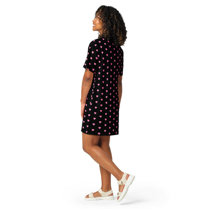 T-shirt dress - SMALL HEARTS pink - Small hearts print
