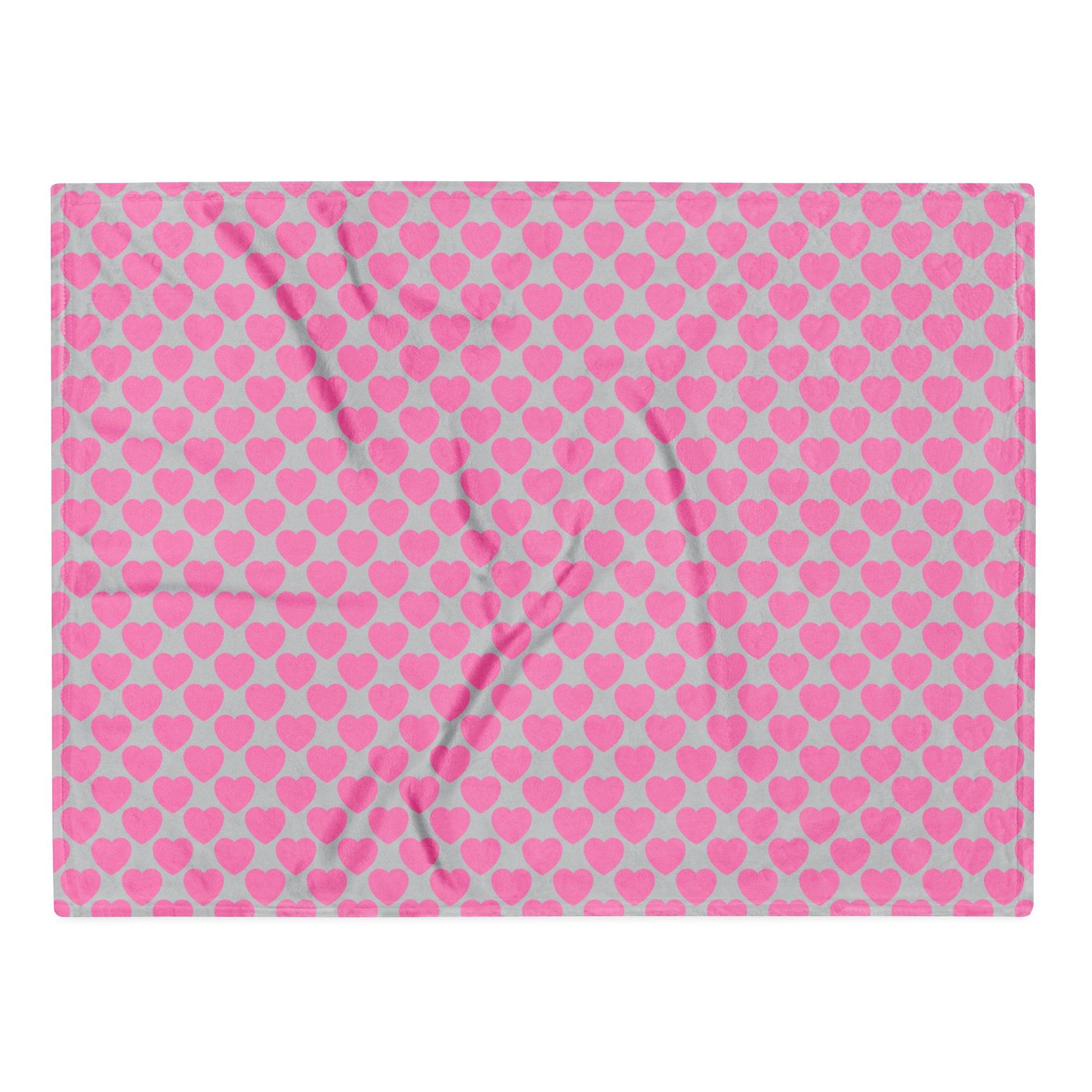 Blanket - ELLIE LOVE grey pink - Bold heart print Default Title