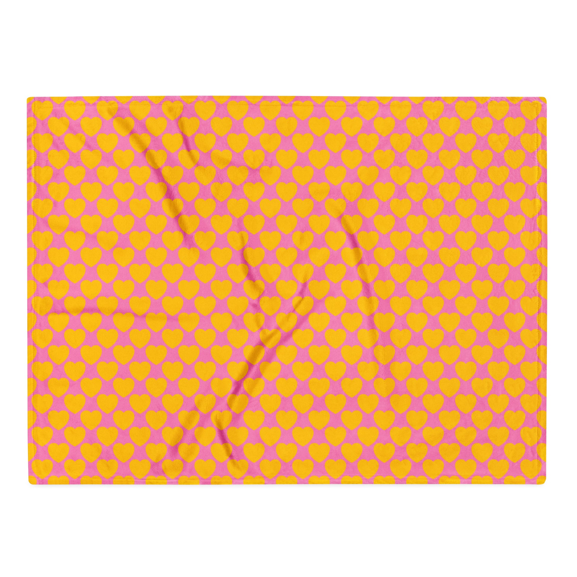 Blanket - ELLIE LOVE yellow pink - Bold heart print Default Title