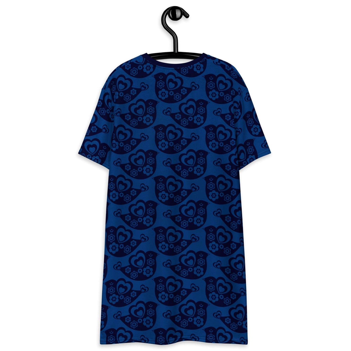 T-shirt dress - TWEET LOVE dark blue - Birds and hearts print