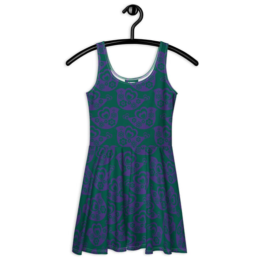 Skater Dress - TWEET LOVE green purple