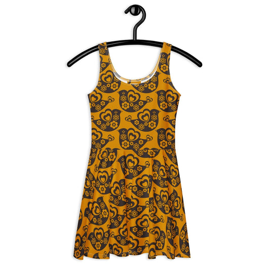 Skater Dress - TWEET LOVE orange brown